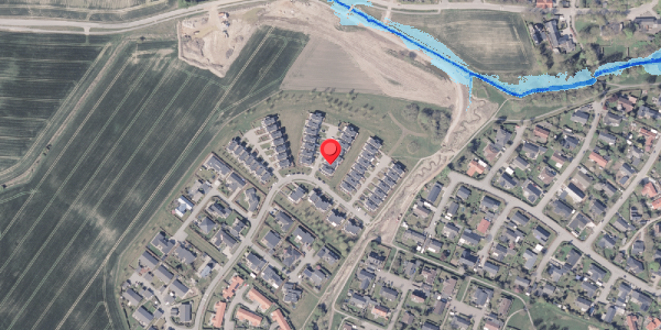 Oversvømmelsesrisiko fra vandløb på Mustrupvej 135, 8320 Mårslet