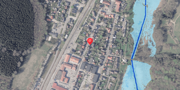 Oversvømmelsesrisiko fra vandløb på Storegade 32D, . , 8382 Hinnerup