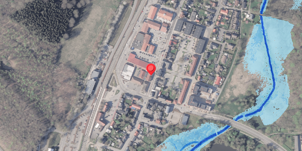 Oversvømmelsesrisiko fra vandløb på Storegade 3C, 8382 Hinnerup