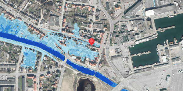 Oversvømmelsesrisiko fra vandløb på Strandgade 5, 8500 Grenaa