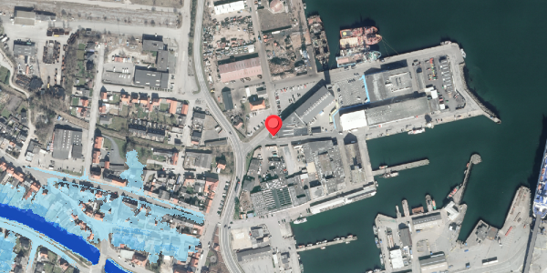 Oversvømmelsesrisiko fra vandløb på Fiskergade 1, . , 8500 Grenaa