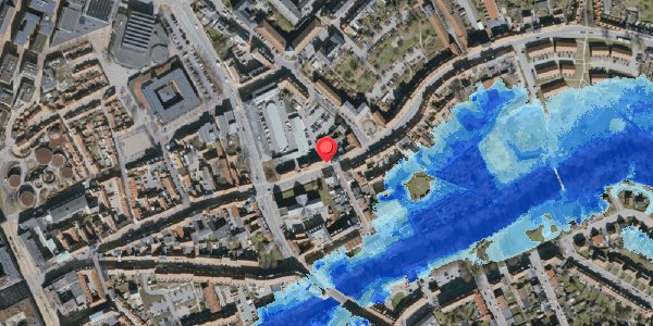 Oversvømmelsesrisiko fra vandløb på Overgade 68, . , 5000 Odense C
