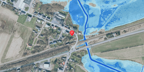 Oversvømmelsesrisiko fra vandløb på Strandvejen 3, 7830 Vinderup