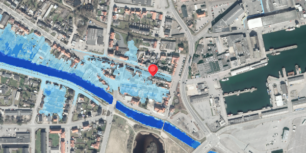 Oversvømmelsesrisiko fra vandløb på Strandgade 7A, . , 8500 Grenaa