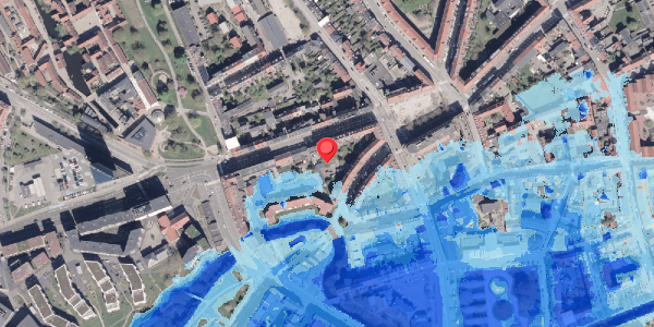 Oversvømmelsesrisiko fra vandløb på Janus La Cours Gade 10A, 8000 Aarhus C