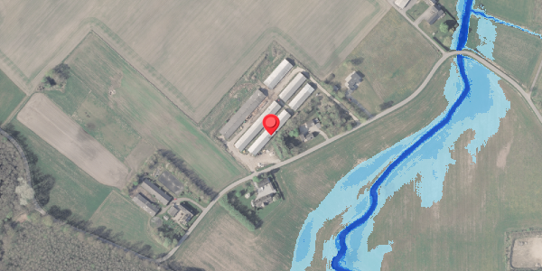 Oversvømmelsesrisiko fra vandløb på Faurskovvej 8B, . , 8370 Hadsten