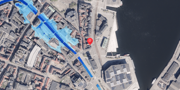 Oversvømmelsesrisiko fra vandløb på Havnegade 28, 8000 Aarhus C