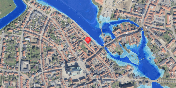 Oversvømmelsesrisiko fra vandløb på Fiskergade 4, 6760 Ribe