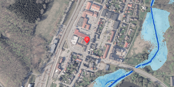 Oversvømmelsesrisiko fra vandløb på Storegade 3B, 8382 Hinnerup