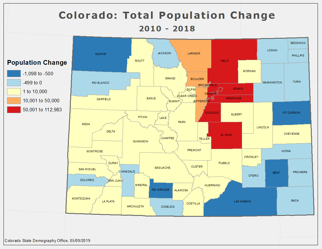 Population Map Of Colorado State Demography Office