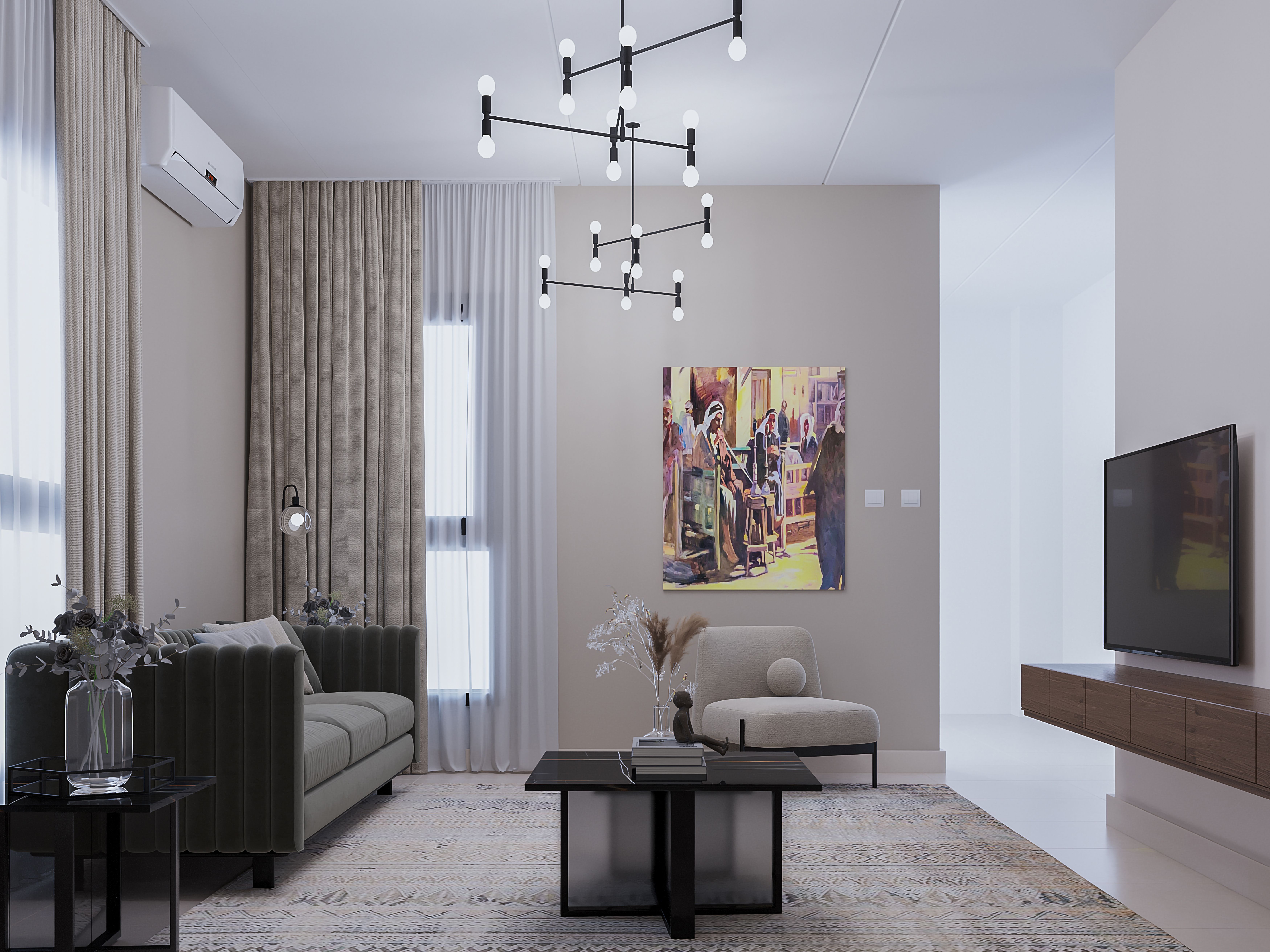 Central Region Duplex Type 04 Living غرفة معيشة