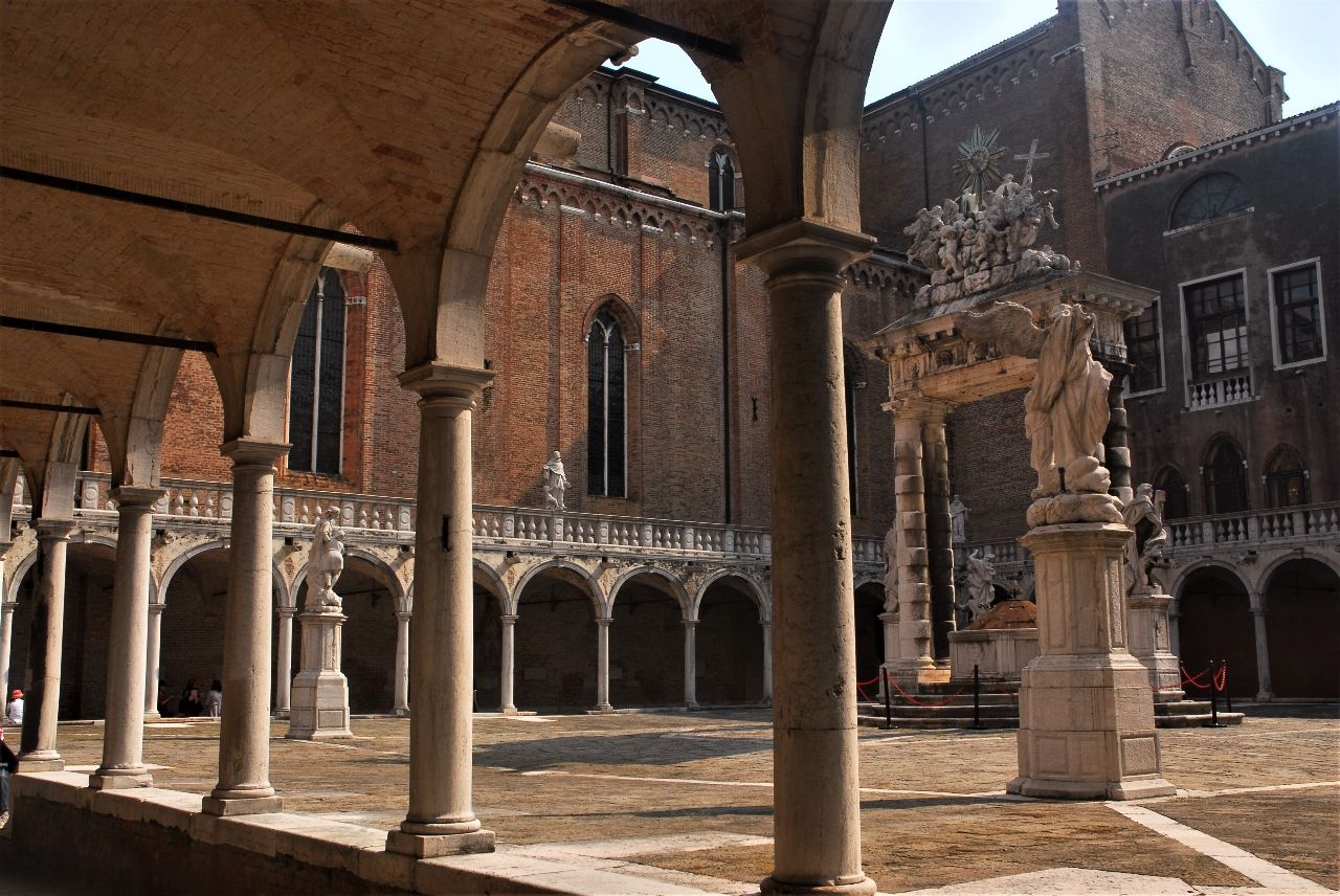 Basilica di S. Maria Gloriosa dei Frari - From Courtyard, Italy