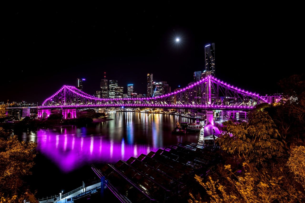 Story Bridge & Brisbane Skyline - From Rifat's story bridge lookout, Australia