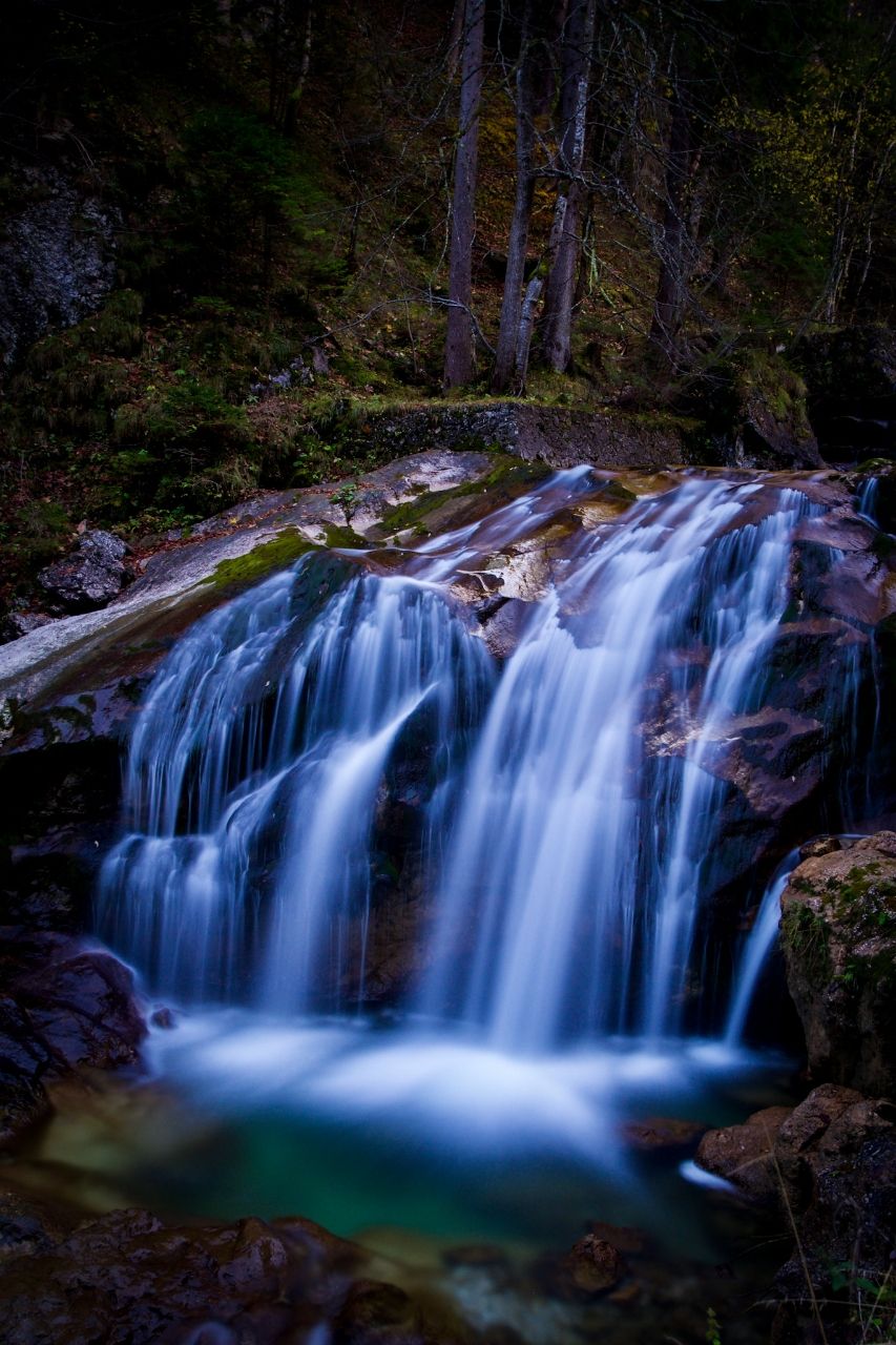 Pöllat - Small waterfall - From Creek on Rocks, Germany