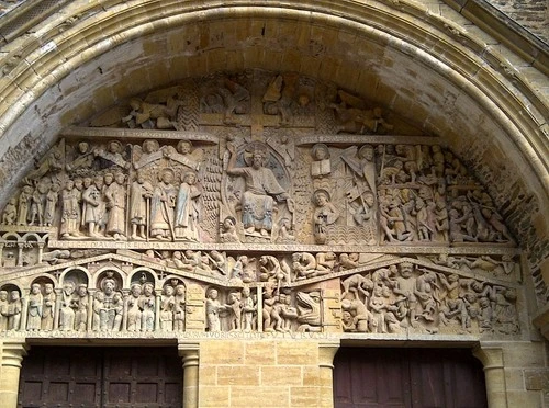 St Foy Abbey - 从 Entrance, France
