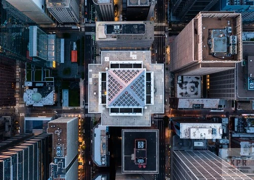 Mellon Bank top down - Aus Drone, United States