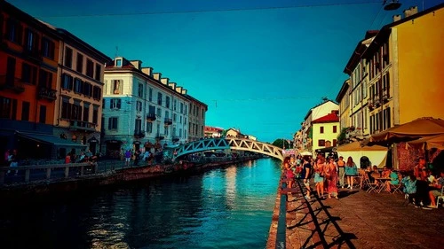 Alda Merini bridge - Aus Naviglio Grande canal, Italy