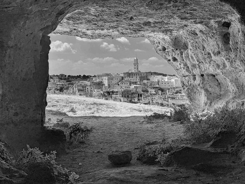 Matera - Aus A cave at the Chapel of San Giovanni of Matera, Italy