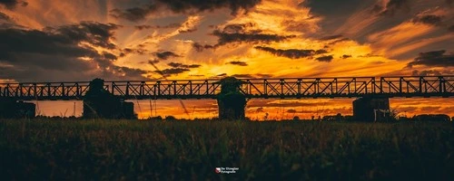 Griethausener Eisenbahnbrücke - From Rheinstraße Fields, Germany