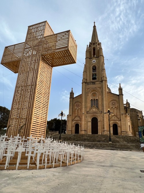 Ghajnsielem Parish Church - From Stairs, Malta