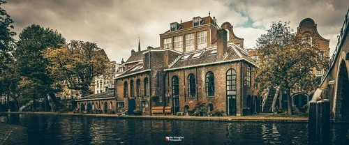 Utrecht buildings - Desde Vollersbrug Bridge, Netherlands