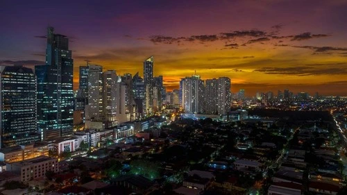 Manila - Aus Makati Ave - Drone, Philippines