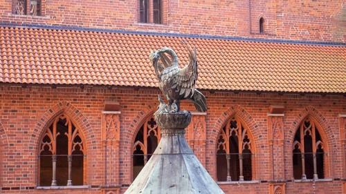 Top of fountain in Malbork castle - Poland