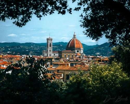 View of the Duomo in Florence - Aus Palazzo Pitti Boboli Gardens, Italy