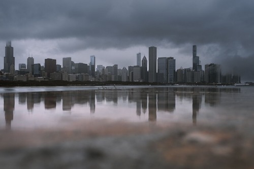 Chicago Skyline - Aus The Adler Planeterium, United States