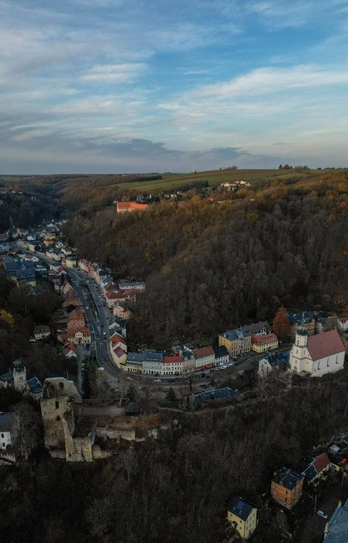 Burgruine Tharandt - From Drone, Germany