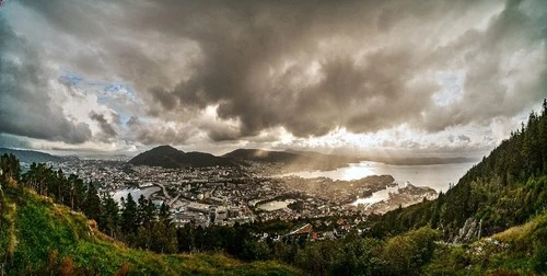 Bergen - From Fløyen Viewpoint Stairs, Norway