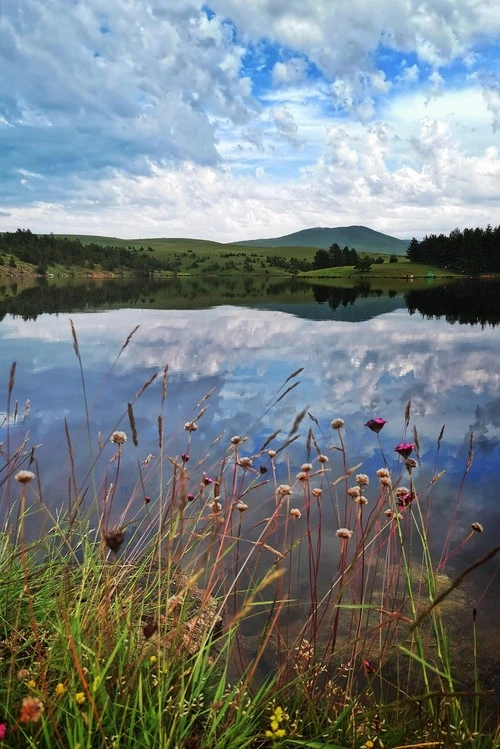 Ribnicko Lake - Od Down to the lake shore from the stop of cable car, Serbia