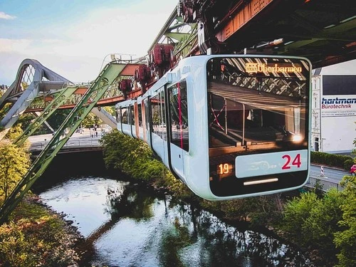 Schwebebahn Wuppertal - From Haltestelle Ohligsmühle, Germany