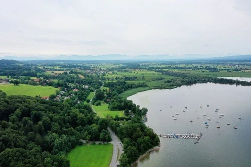 Feldgraben Lake - From Drone, Germany