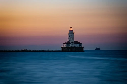 Chicago Harbor Lighthouse - Aus The east end of Navy Pier, United States