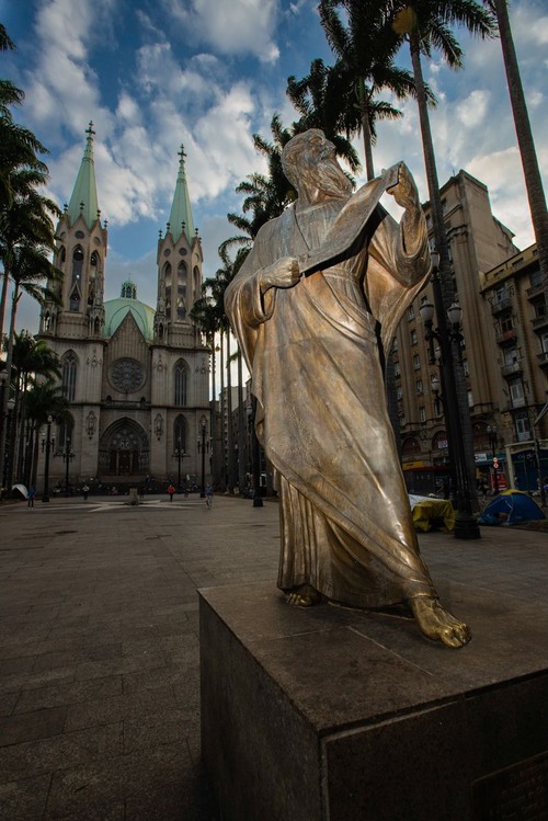 São Paulo e a Catedral da Sé - Des de Pátio externo da catedral da Sé, Brazil