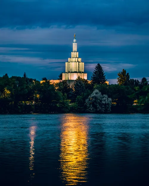 Idaho Falls Idaho Temple - From Idaho Falls Greenbelt Trail, United States