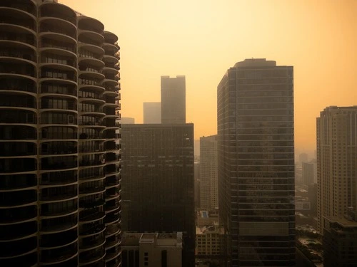 Marina Towers - From AMA building looking west, United States