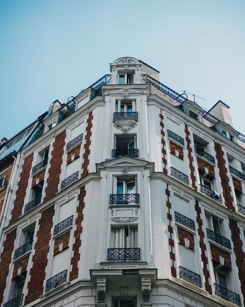 Facade near subway - From Middle of crosswalk, France