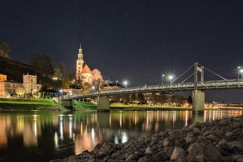 Pfarrkirche Mülln - 从 Salzach-Ufer bei Elisabethkai, Austria