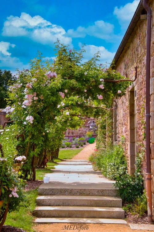 Chateau de la roche Jagu - Tól től Voor het kasteel, France