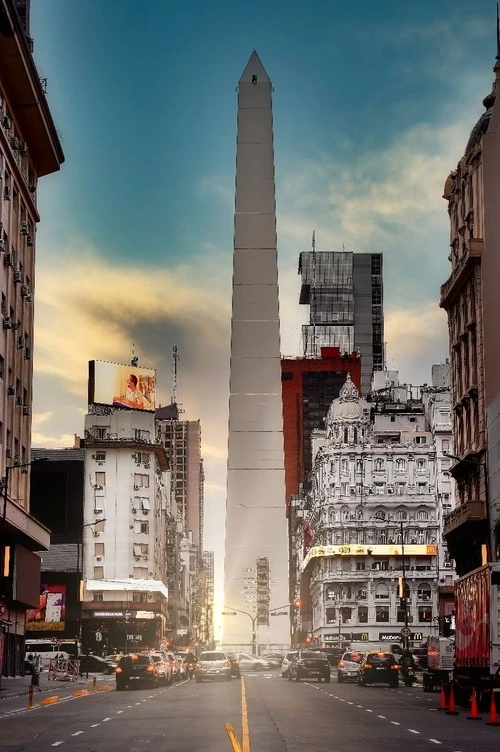 Obelisco - Desde Avenida Corrientes, Argentina