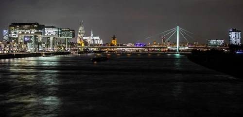 Cologne Skyline - From Südbrücke, Germany