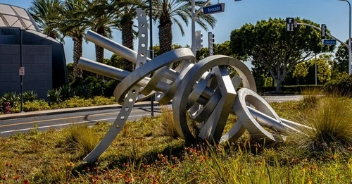 Sculpture in Civic Center Park - From South West Side, United States