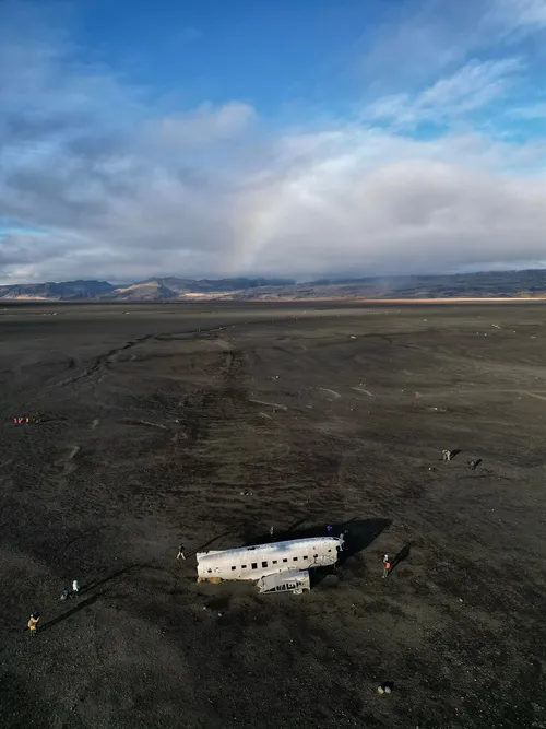 Solheimasandur Plane Wreck - From Drone, Iceland