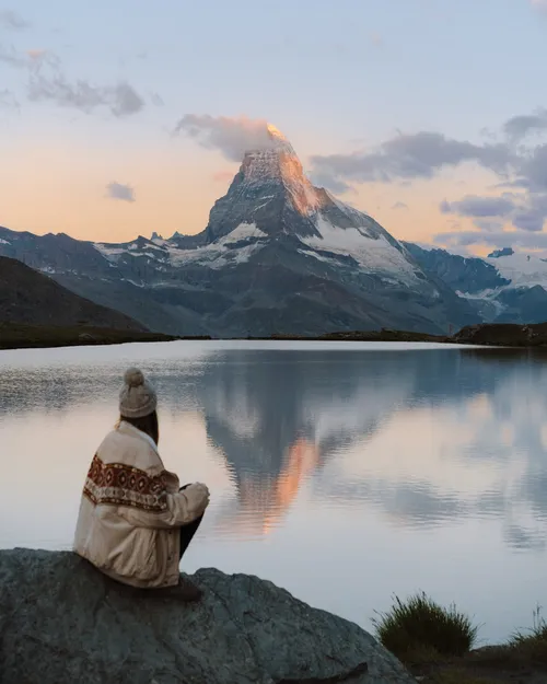 Matterhorn - Cervino - Aus Stellisee Lake - East Side, Switzerland