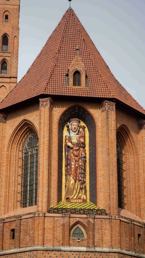 Statue on Malbork castle wall - Poland