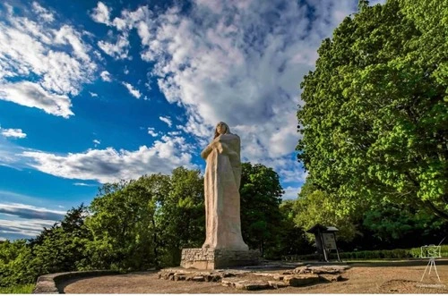 Black Hawk Statue - From Below, United States