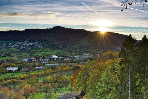 Calverbühl bei Sonnenaufgang - Dari Calverbühl, Germany