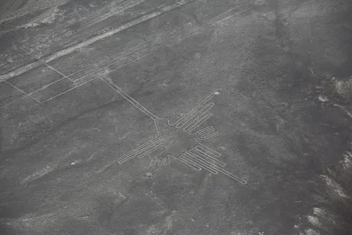 The Hummingbird - Nazca Lines - From Drone or Flight, Peru